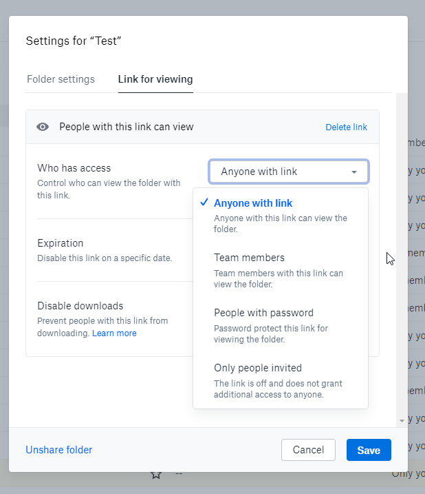 Dropbox Folder Settings and Permissions ITS Documentation